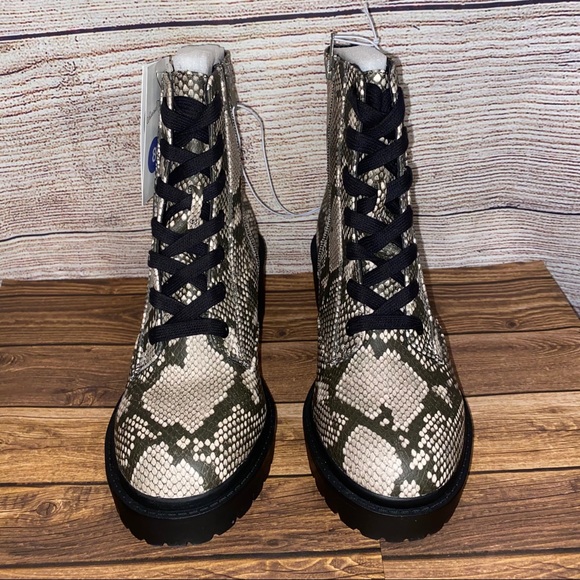 Animal Print Combat Boots - Picture 7 of 8